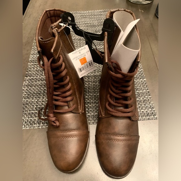 Ladies Cognac lace up boots Sizes available below - Picture 3 of 4